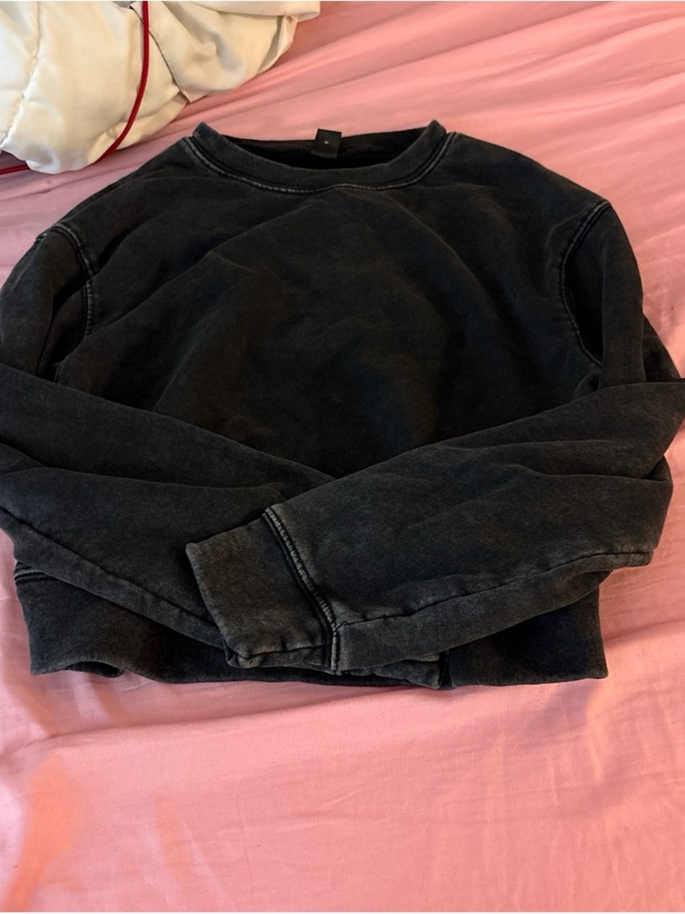 SHEIN Washed Black Crewneck Sweatshirt
